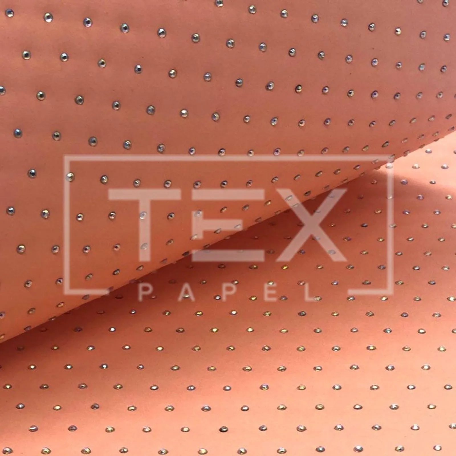 Cristal paper – laranja salmao strass furta cor 30.5 x 30.5 cm